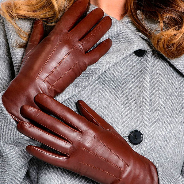 Натуральные кожаные перчатки